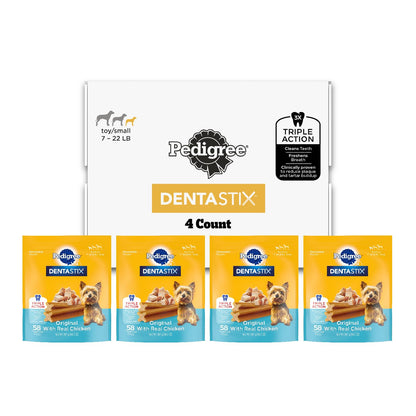 Pedigree Dentastix Dental Chews for Dogs, Small and Toy Breed Dog Treats, Fresh Flavor, 12.31 oz. Bag (51 Treats Total)