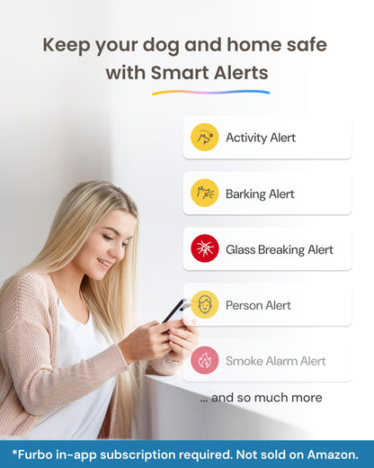 Furbo Mini 360° [Subscription Required] New 2K QHD Pet Camera - Unlock w/Paid Plan: Dog & Cat Safety Alerts, Rotating Treat Toss, 2-Way Speaker (Low Risk, 3mo Min. Cancel Anytime)