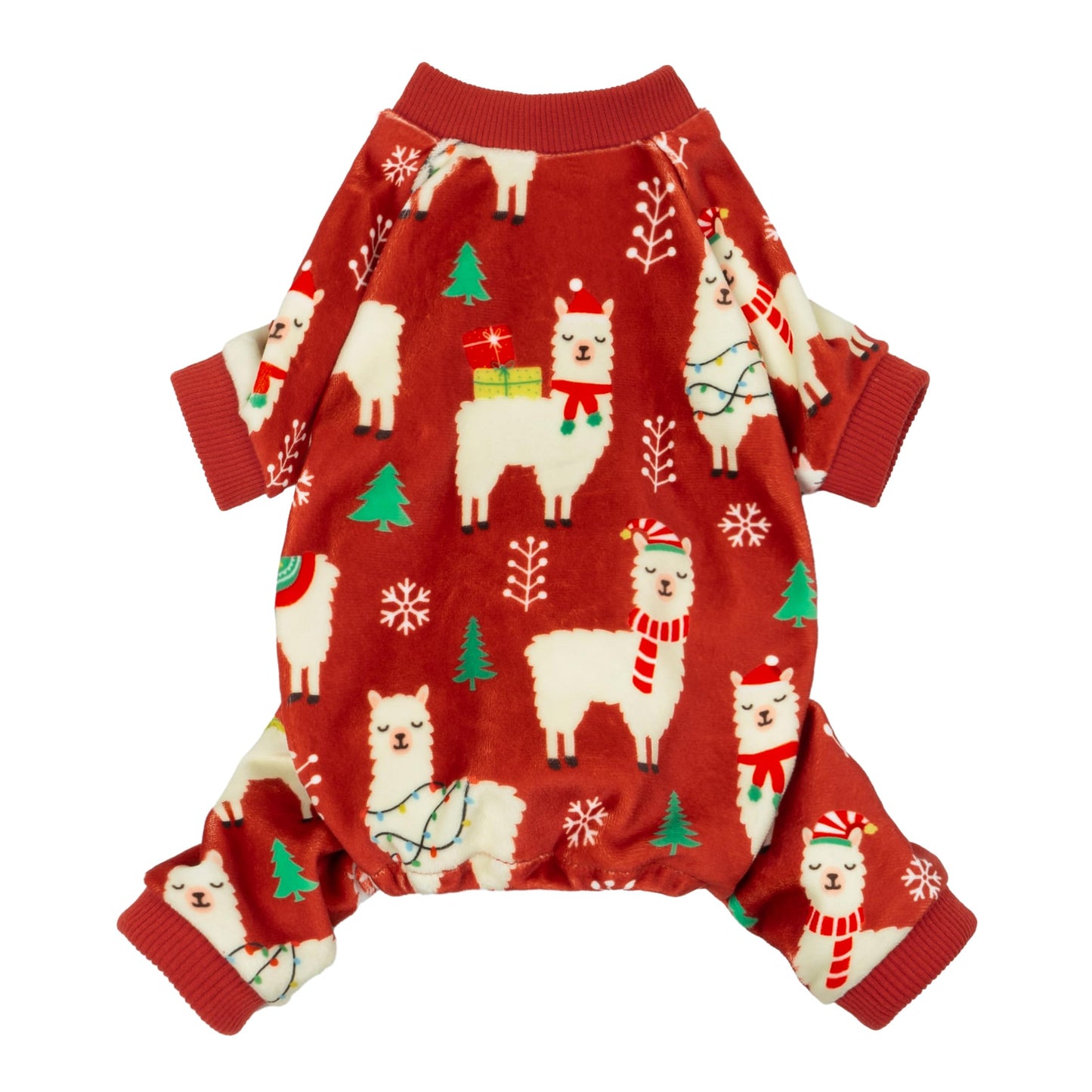 Fitwarm Bowknot Dog Pajamas, Warm Clothes for Small Dogs Girl, Fleece Pet Onesie with Feet, Burgundy Red, White, Small