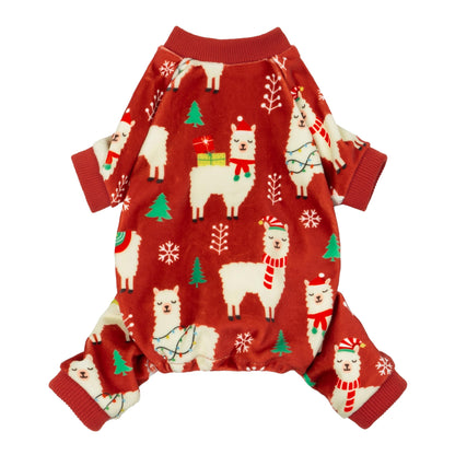 Fitwarm Bowknot Dog Pajamas, Warm Clothes for Small Dogs Girl, Fleece Pet Onesie with Feet, Burgundy Red, White, Small