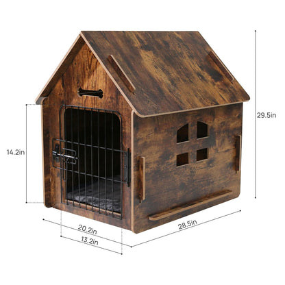 Dog House Indoor for Small Dogs or Cats, Cozy Wooden Design, Small Indoor Bed House, with Air Vents and Elevated Floor Warm Dog Cave