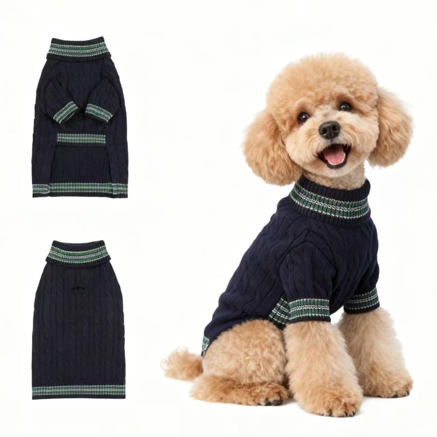 Small/Medium Dog Sweater, Warm Dog Winter Coat w/Sleeves, Comfortable High Neck & Leash Hole, Premium Dog Clothes for Schnauzer-Best for Holidays, Daily Walks M Apricot