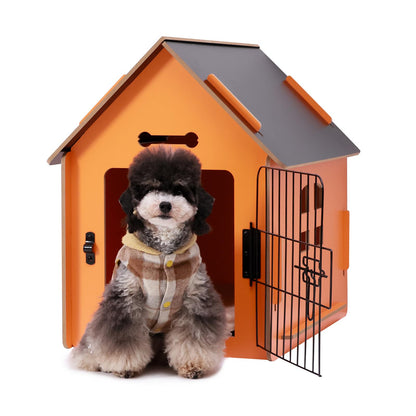 Dog House Indoor for Small Dogs or Cats, Cozy Wooden Design, Small Indoor Bed House, with Air Vents and Elevated Floor Warm Dog Cave