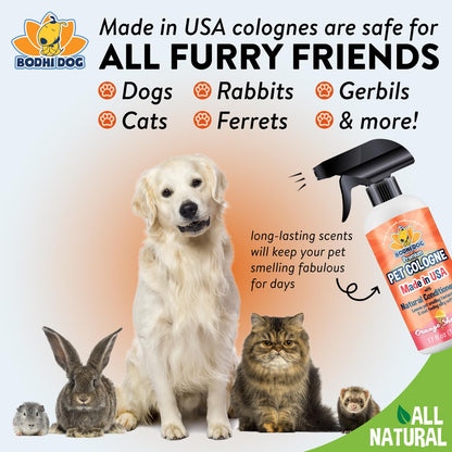 Bodhi Dog Premium Dog Cologne - Deodorizing Dog Perfume & Conditioner for Dogs & Cats - Natural Long Lasting Spray - Keeps Pets Fresh All Day - Gentle & Safe Formula, Made in USA (Baby Powder 4 Fl Oz)