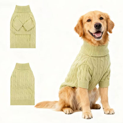 Small/Medium Dog Sweater, Warm Dog Winter Coat w/Sleeves, Comfortable High Neck & Leash Hole, Premium Dog Clothes for Schnauzer-Best for Holidays, Daily Walks M Apricot