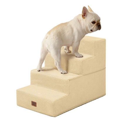 EHEYCIGA Dog Stairs for Bed 18" H, 4-Step Dog Steps for High Bed, Pet Steps for Small Dogs and Cats, Non-Slip Balanced Pet Ramp Indoor, Grey