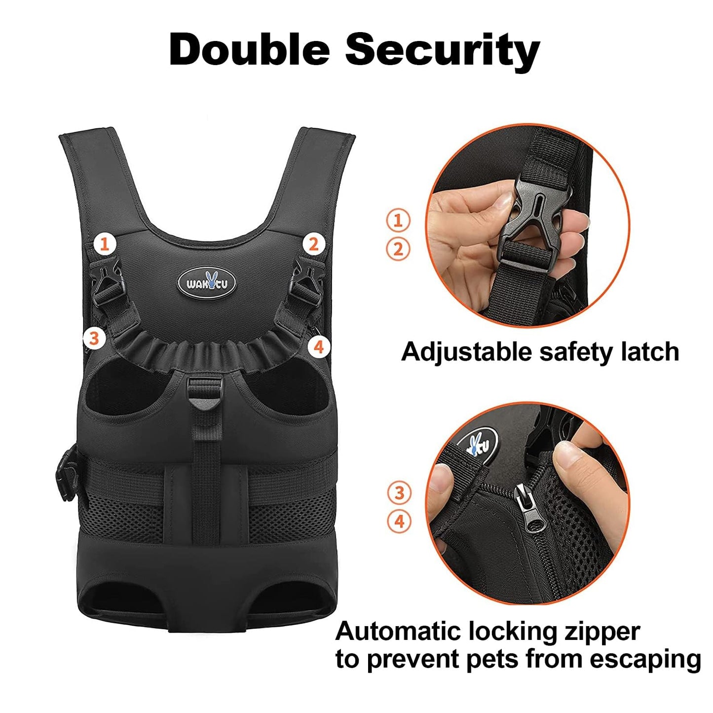 Dog Front Carrier Backpacks for Small Dogs, Legs Out Pet Carrier Sling Backpack with Adjustable Padded Ventilated Shoulder Straps, Easy-Fit for Traveling Hiking Camping,Medium