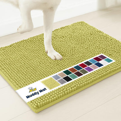 Muddy Mat® | Super Absorbent Door Mat Indoor, Microfiber Quick Dry Chenille Entryway Rug, Non-Slip Front Door Mat, Indoor Mats for Entryway, Machine Washable Pet Rug, Grey 30"x19"