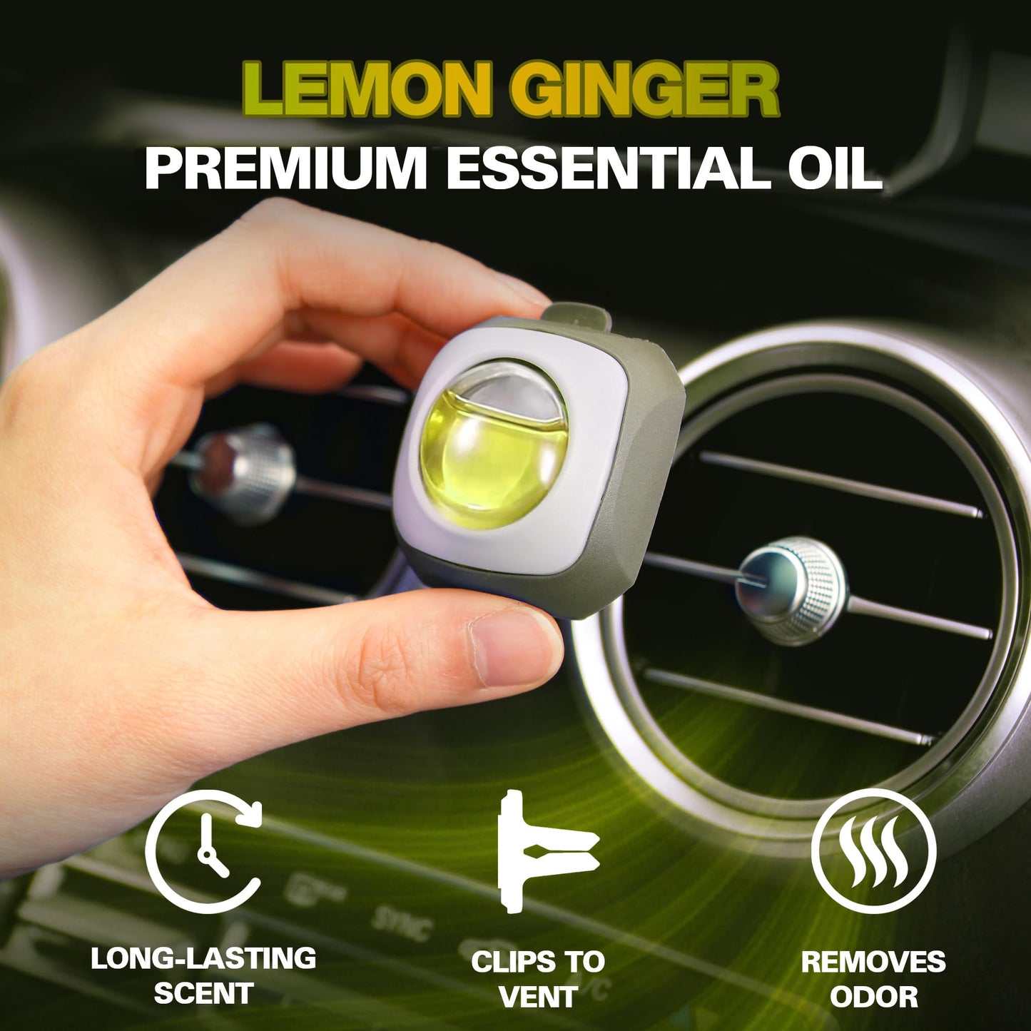 Air Jungles New Car Scent Car Air Freshener Vent Clip, 6 Count Long Lasting Up to 180 days, Natural Essential Oil Car Fragrance for Women and Men, Odor Eliminator - 4ml Each