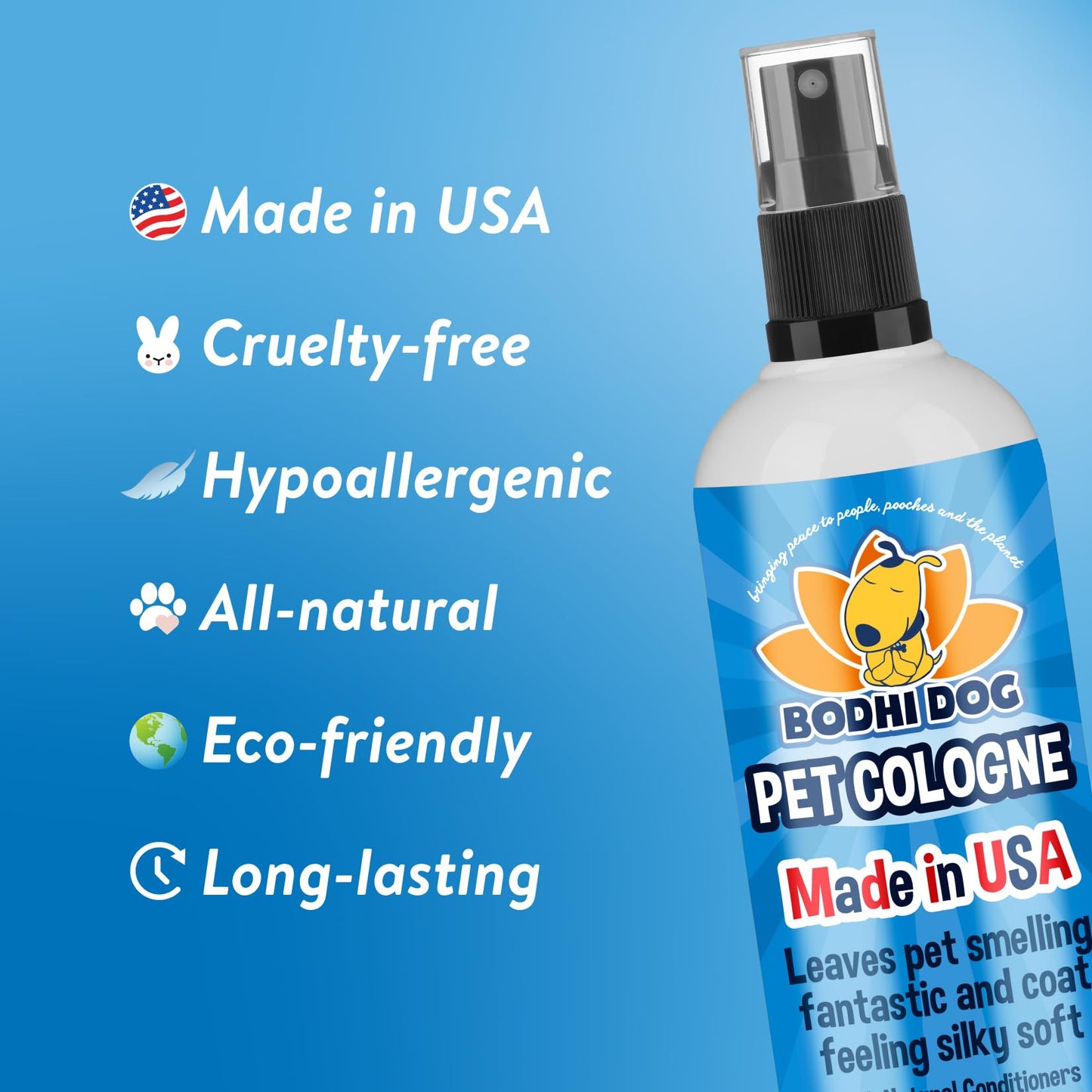 Bodhi Dog Premium Dog Cologne - Deodorizing Dog Perfume & Conditioner for Dogs & Cats - Natural Long Lasting Spray - Keeps Pets Fresh All Day - Gentle & Safe Formula, Made in USA (Baby Powder 4 Fl Oz)