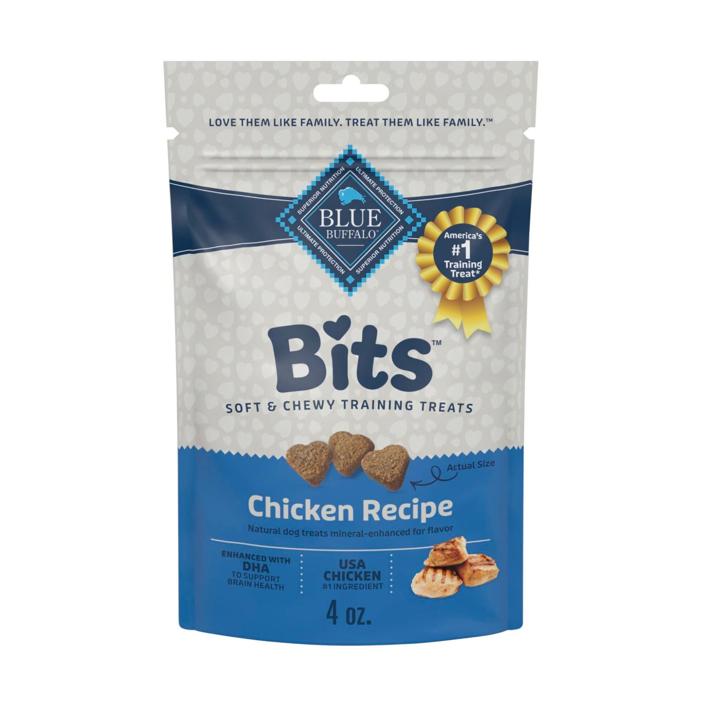 Blue Buffalo Bits Soft Dog Treats for Training, Made with Natural Ingredients & Enhanced with DHA, Beef Recipe, 19-oz Bag