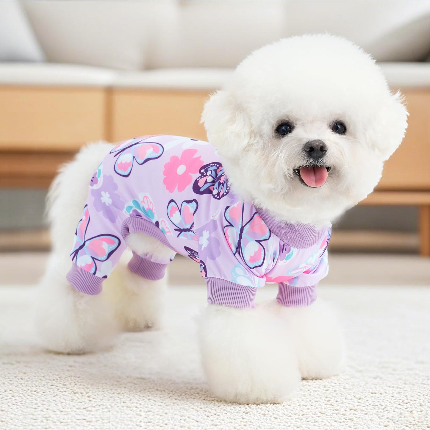 XPUDAC 4 Pack Dog Pajamas Soft Strechy Summer Dog Pjs Puppy Clothes for Small Medium Dogs Boy Girl Cat Pet Outfits, M