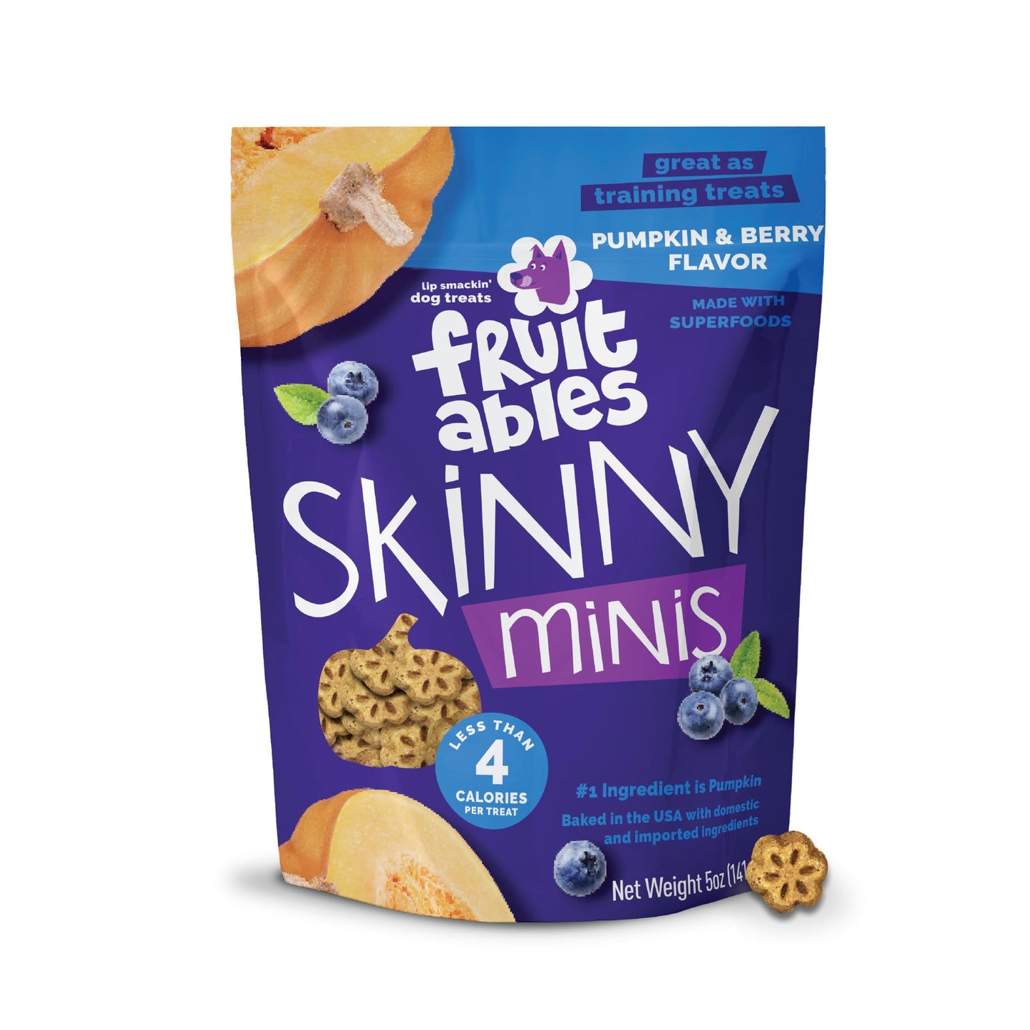 Fruitables Skinny Mini Dog Treats, Healthy Sweet Potato Treat for Dogs, Low Calorie & Delicious, Puppy Training, No Wheat, Corn or Soy, Made in the USA, Bacon and Apple Flavor, 12oz