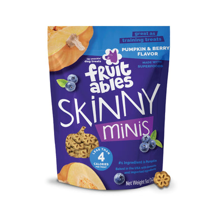 Fruitables Skinny Mini Dog Treats, Healthy Sweet Potato Treat for Dogs, Low Calorie & Delicious, Puppy Training, No Wheat, Corn or Soy, Made in the USA, Bacon and Apple Flavor, 12oz