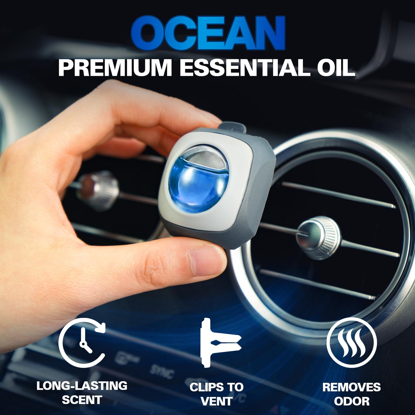 Air Jungles New Car Scent Car Air Freshener Vent Clip, 6 Count Long Lasting Up to 180 days, Natural Essential Oil Car Fragrance for Women and Men, Odor Eliminator - 4ml Each