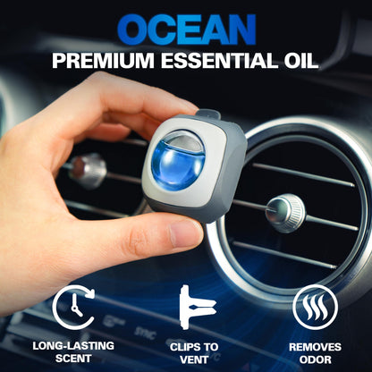 Air Jungles New Car Scent Car Air Freshener Vent Clip, 6 Count Long Lasting Up to 180 days, Natural Essential Oil Car Fragrance for Women and Men, Odor Eliminator - 4ml Each