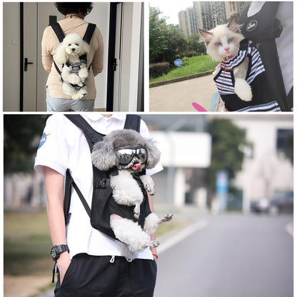 Dog Front Carrier Backpacks for Small Dogs, Legs Out Pet Carrier Sling Backpack with Adjustable Padded Ventilated Shoulder Straps, Easy-Fit for Traveling Hiking Camping,Medium