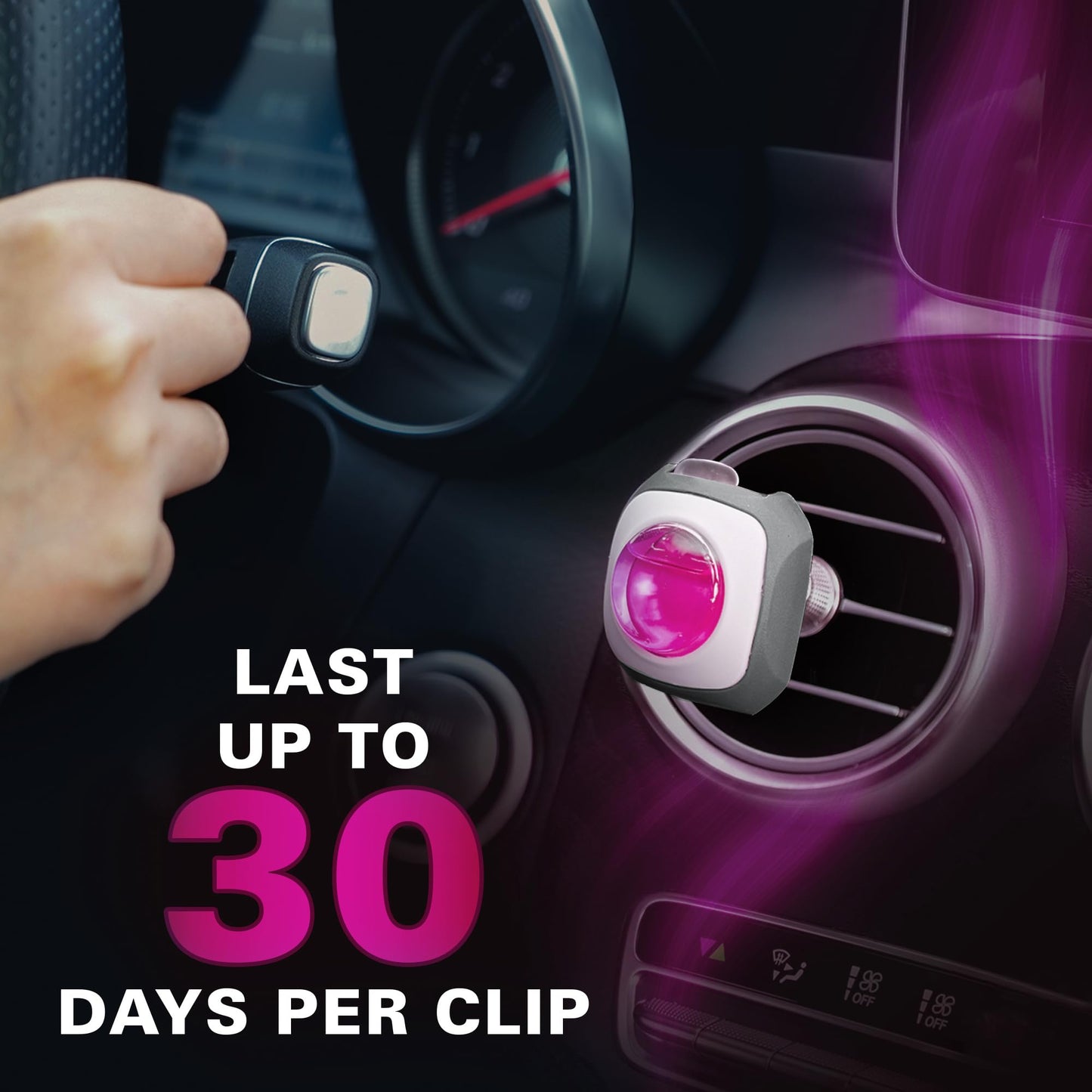 Air Jungles New Car Scent Car Air Freshener Vent Clip, 6 Count Long Lasting Up to 180 days, Natural Essential Oil Car Fragrance for Women and Men, Odor Eliminator - 4ml Each
