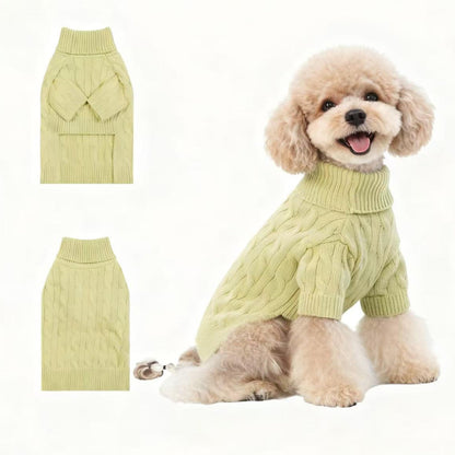 Small/Medium Dog Sweater, Warm Dog Winter Coat w/Sleeves, Comfortable High Neck & Leash Hole, Premium Dog Clothes for Schnauzer-Best for Holidays, Daily Walks M Apricot