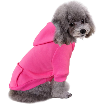 Jecikelon Winter Dog Hoodie Sweatshirts with Pockets Warm Dog Clothes for Small Dogs Chihuahua Coat Clothing Puppy Cat Custume (Coffee, Small)