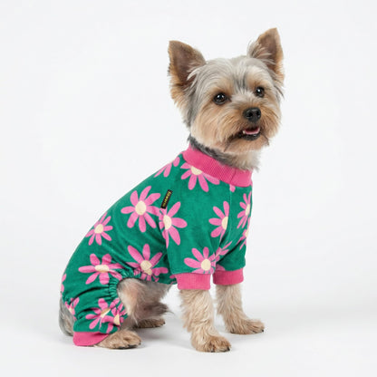 Fitwarm Bowknot Dog Pajamas, Warm Clothes for Small Dogs Girl, Fleece Pet Onesie with Feet, Burgundy Red, White, Small