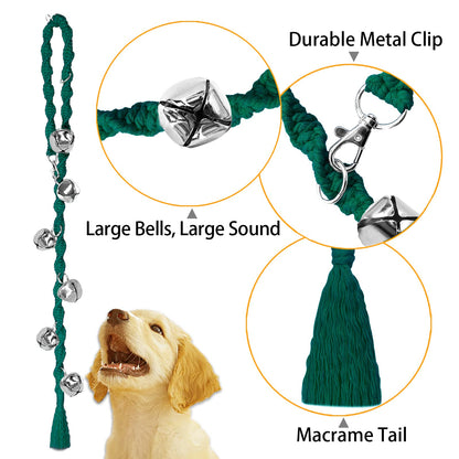 Dog Bells to Go Outside & Puppy Potty Training, Adjustable Dog Door Bell Ring to Go Potty, Handmade with Premium Yarn. Twisted Style, Beige