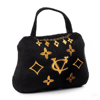 Diggin Designs Sniffany & Co Squeaky Plush Dog Toy Purse | Luxury-Inspired Parody Designer Handbag with Built-in Squeaker, Soft Plush Fashion Dog Toy – Haute Couture Purses & Handbags