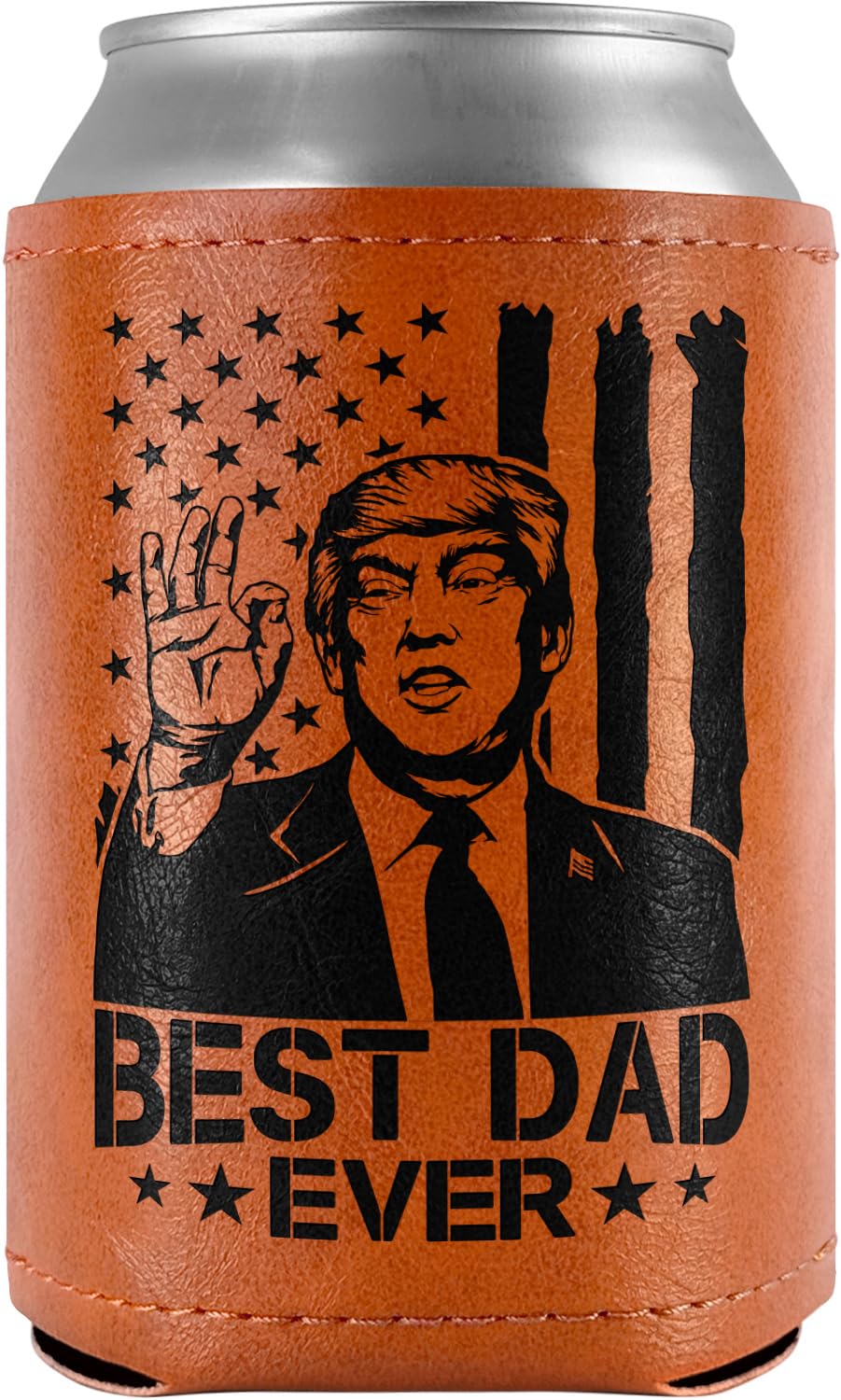 Best Dog Dad Ever Leather Can Cooler Holder Sleeve 12oz – Dog Lover Gifts for Men, Dad, Husband, Boyfriend, Grandpa – Dog Dad Gifts, Funny Pet Owner Gift, Birthday, Christmas Present