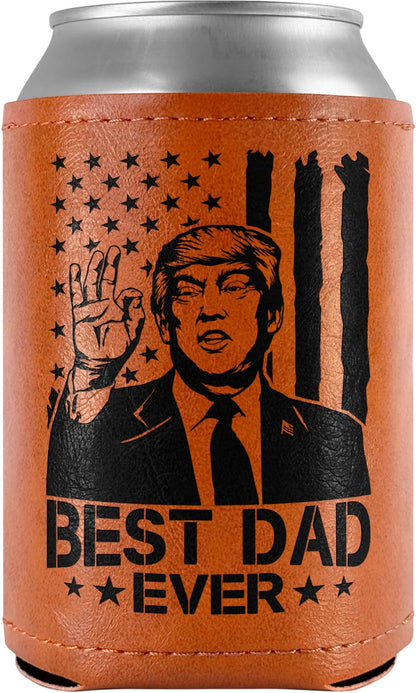Best Dog Dad Ever Leather Can Cooler Holder Sleeve 12oz – Dog Lover Gifts for Men, Dad, Husband, Boyfriend, Grandpa – Dog Dad Gifts, Funny Pet Owner Gift, Birthday, Christmas Present
