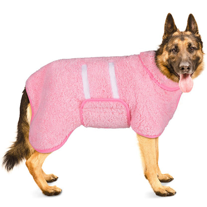 Bienbee Dog Bathrobe, Quick Drying Super Absorbent Dog Robes for After Bath, Warm Keeping Dogs Towel, Dogs Bath Supplies, Dark Blue XL