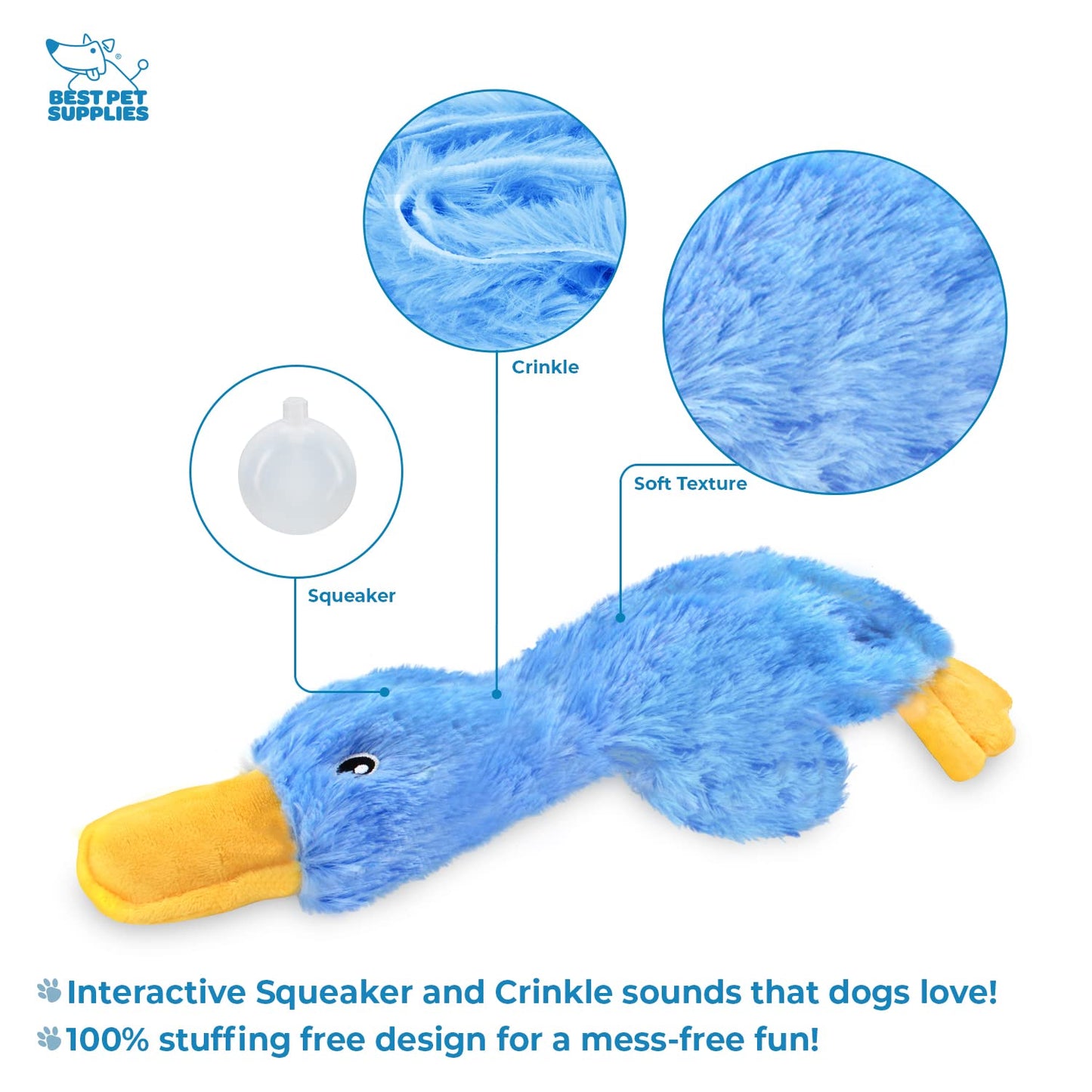 Best Pet Supplies Interactive Squeaky Dog Chew Toy, Ideal Dog Toys for Chewers, Small, Medium & Large Dogs, and Fetch Lovers - Bunny (Beige), Large