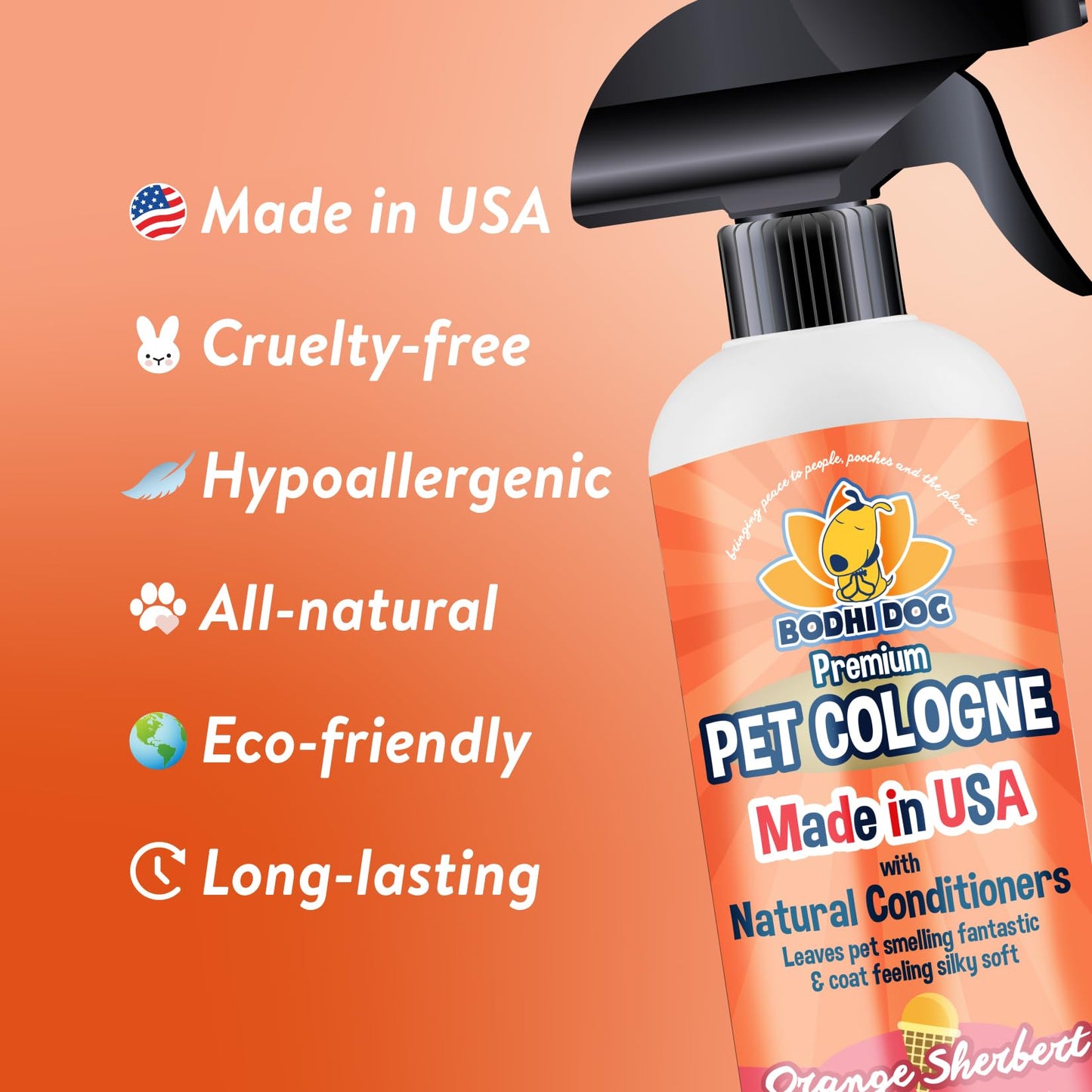 Bodhi Dog Premium Dog Cologne - Deodorizing Dog Perfume & Conditioner for Dogs & Cats - Natural Long Lasting Spray - Keeps Pets Fresh All Day - Gentle & Safe Formula, Made in USA (Baby Powder 4 Fl Oz)