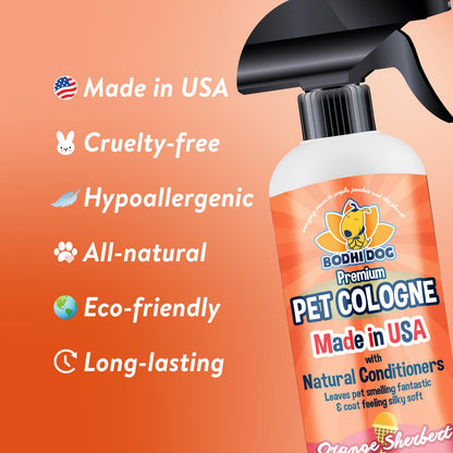 Bodhi Dog Premium Dog Cologne - Deodorizing Dog Perfume & Conditioner for Dogs & Cats - Natural Long Lasting Spray - Keeps Pets Fresh All Day - Gentle & Safe Formula, Made in USA (Baby Powder 4 Fl Oz)