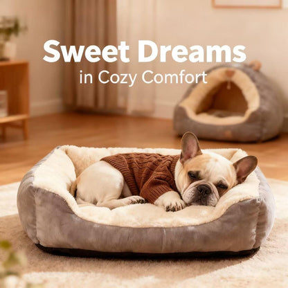 Small/Medium Dog Sweater, Warm Dog Winter Coat w/Sleeves, Comfortable High Neck & Leash Hole, Premium Dog Clothes for Schnauzer-Best for Holidays, Daily Walks M Apricot