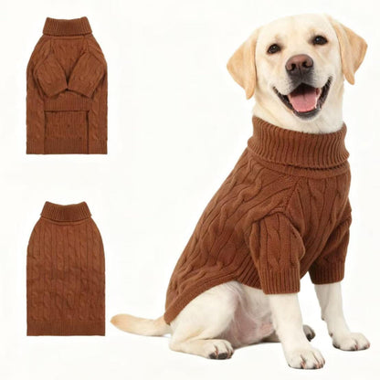 Small/Medium Dog Sweater, Warm Dog Winter Coat w/Sleeves, Comfortable High Neck & Leash Hole, Premium Dog Clothes for Schnauzer-Best for Holidays, Daily Walks M Apricot