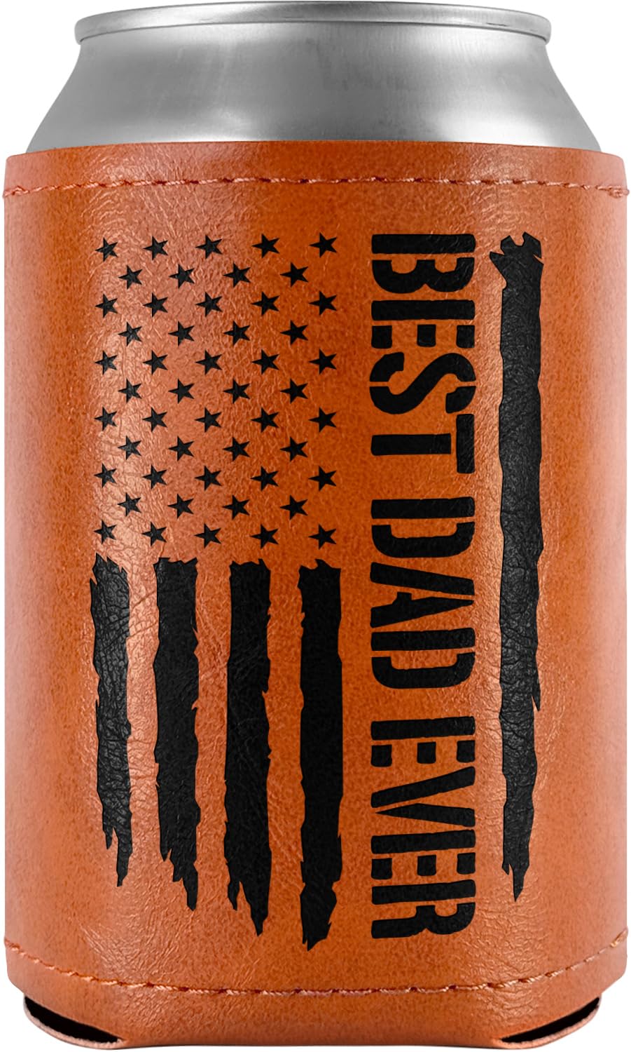 Best Dog Dad Ever Leather Can Cooler Holder Sleeve 12oz – Dog Lover Gifts for Men, Dad, Husband, Boyfriend, Grandpa – Dog Dad Gifts, Funny Pet Owner Gift, Birthday, Christmas Present