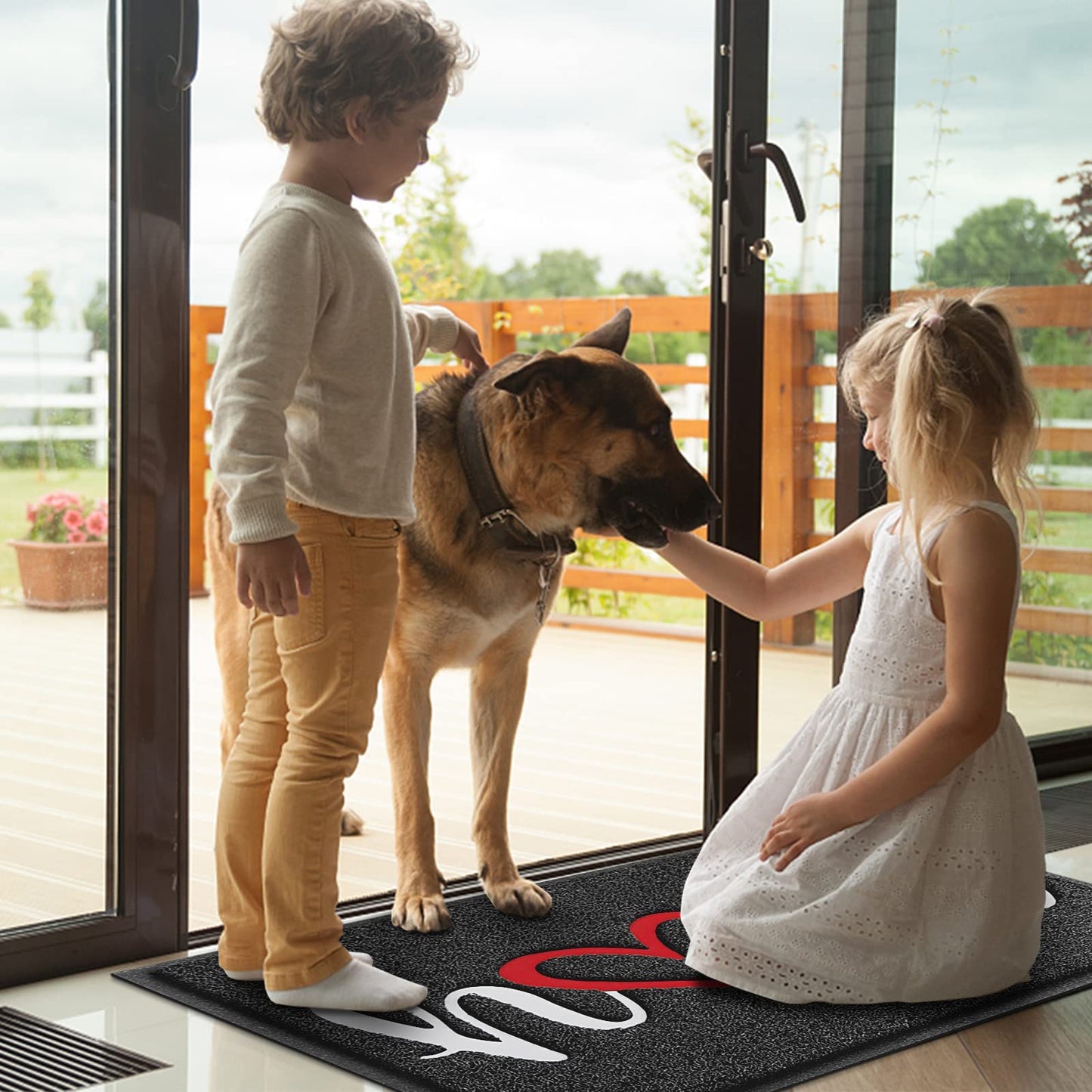 BeneathYourFeet Door Mat (30"x17.5",Black), Welcome Mat Low Profile Front Doormat Floor Mat Non Slip Rugs for Entryway, Patio, High Traffic Areas