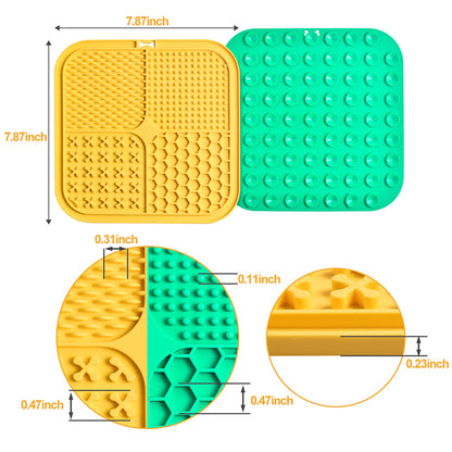 LUKITO Lick Mat for Dogs & Cats 2 Pack with Suction Cups, Dog Lick Mat for Anxiety Relief, Dog Toys to Keep Them Busy, Peanut Butter Licking Pad for Boredom Reducer, Perfect for Bathing Grooming