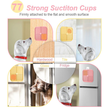 LUKITO Lick Mat for Dogs & Cats 2 Pack with Suction Cups, Dog Lick Mat for Anxiety Relief, Dog Toys to Keep Them Busy, Peanut Butter Licking Pad for Boredom Reducer, Perfect for Bathing Grooming