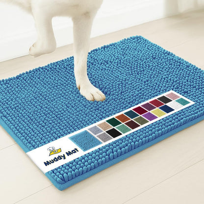 Muddy Mat® | Super Absorbent Door Mat Indoor, Microfiber Quick Dry Chenille Entryway Rug, Non-Slip Front Door Mat, Indoor Mats for Entryway, Machine Washable Pet Rug, Grey 30"x19"