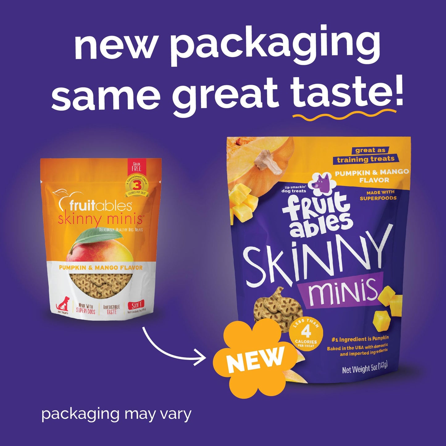 Fruitables Skinny Mini Dog Treats, Healthy Sweet Potato Treat for Dogs, Low Calorie & Delicious, Puppy Training, No Wheat, Corn or Soy, Made in the USA, Bacon and Apple Flavor, 12oz