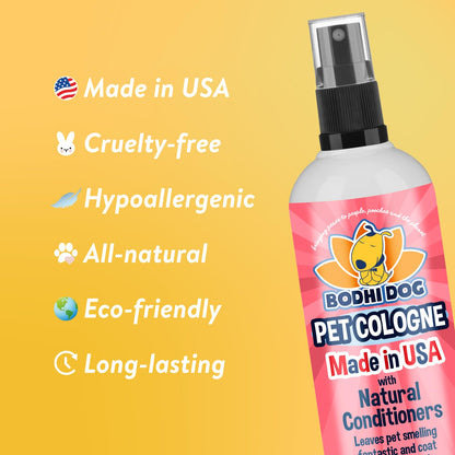 Bodhi Dog Premium Dog Cologne - Deodorizing Dog Perfume & Conditioner for Dogs & Cats - Natural Long Lasting Spray - Keeps Pets Fresh All Day - Gentle & Safe Formula, Made in USA (Baby Powder 4 Fl Oz)