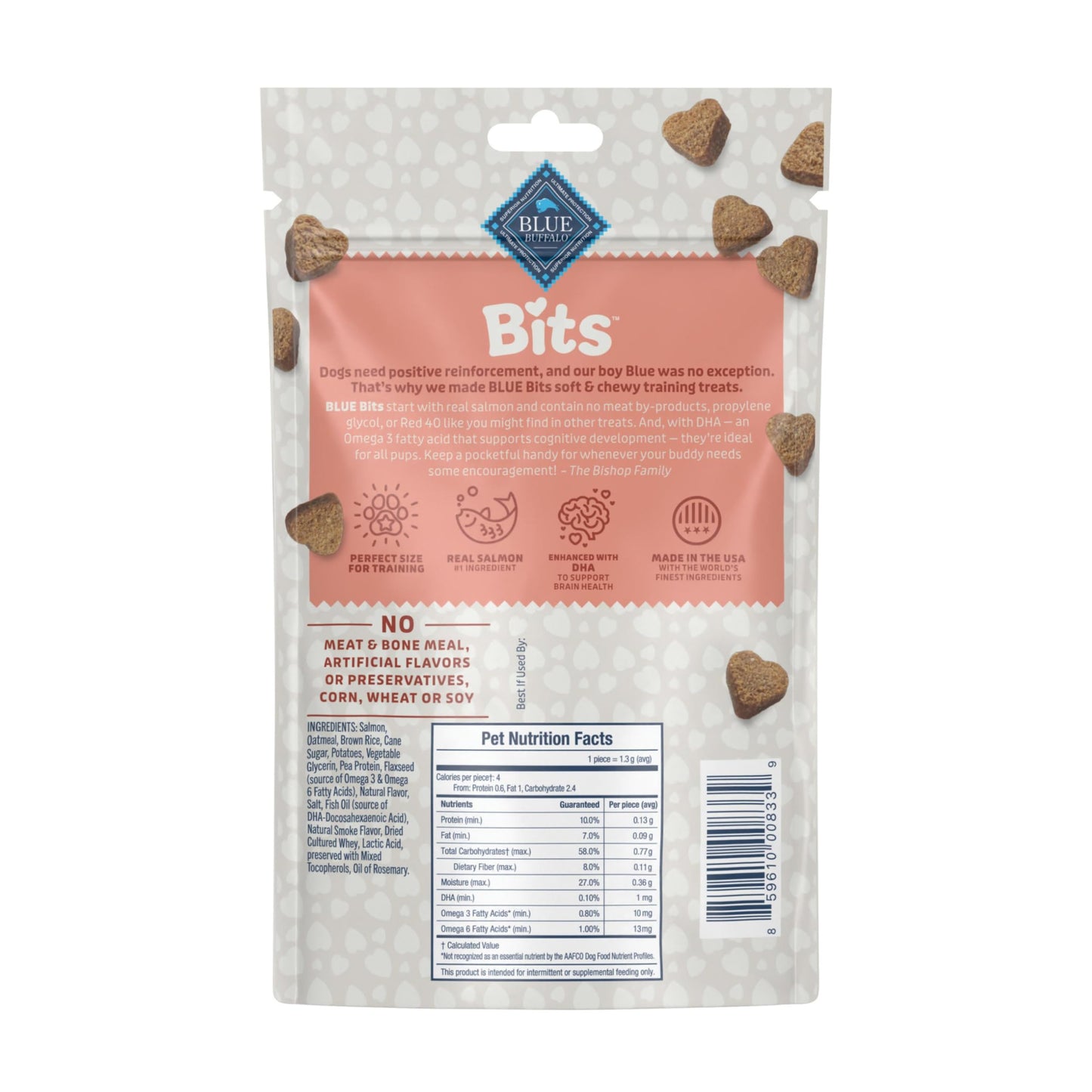 Blue Buffalo Bits Soft Dog Treats for Training, Made with Natural Ingredients & Enhanced with DHA, Beef Recipe, 19-oz Bag