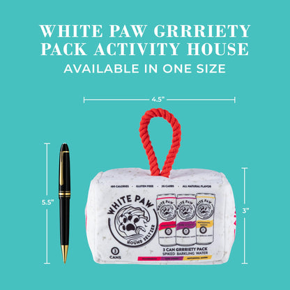 Haute Diggity Dog White Paw Grrriety Pack Activity House, Plush Designer Dog Toys with Interactive Squeaker, Stimulating Pet Enrichment, Machine-Washable & Safe Materials for All Breeds, One Size