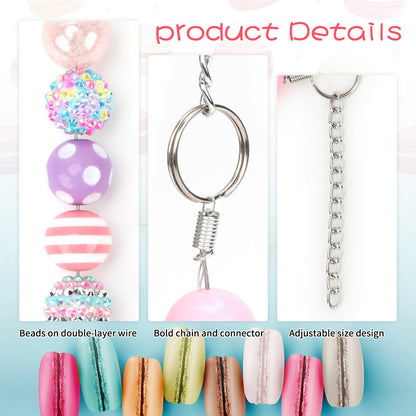 BWOGUE Adjustable Bubblegum Dog Collar Necklace - Sparkly Candy Color Beaded Pet Collar Jewelry for Medium Large Dogs, Party Accessory for Dogs Birthday & Valentine’s Day Gifts(L,16.0"-19.0")