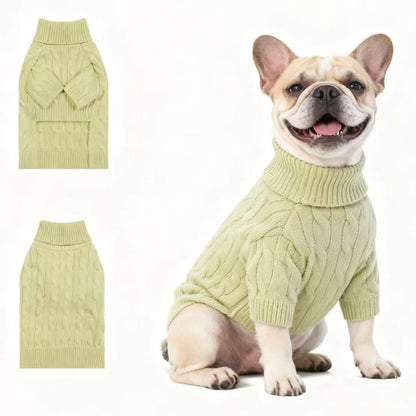 Small/Medium Dog Sweater, Warm Dog Winter Coat w/Sleeves, Comfortable High Neck & Leash Hole, Premium Dog Clothes for Schnauzer-Best for Holidays, Daily Walks M Apricot