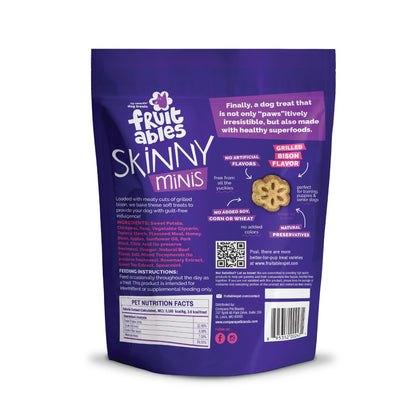 Fruitables Skinny Mini Dog Treats, Healthy Sweet Potato Treat for Dogs, Low Calorie & Delicious, Puppy Training, No Wheat, Corn or Soy, Made in the USA, Bacon and Apple Flavor, 12oz