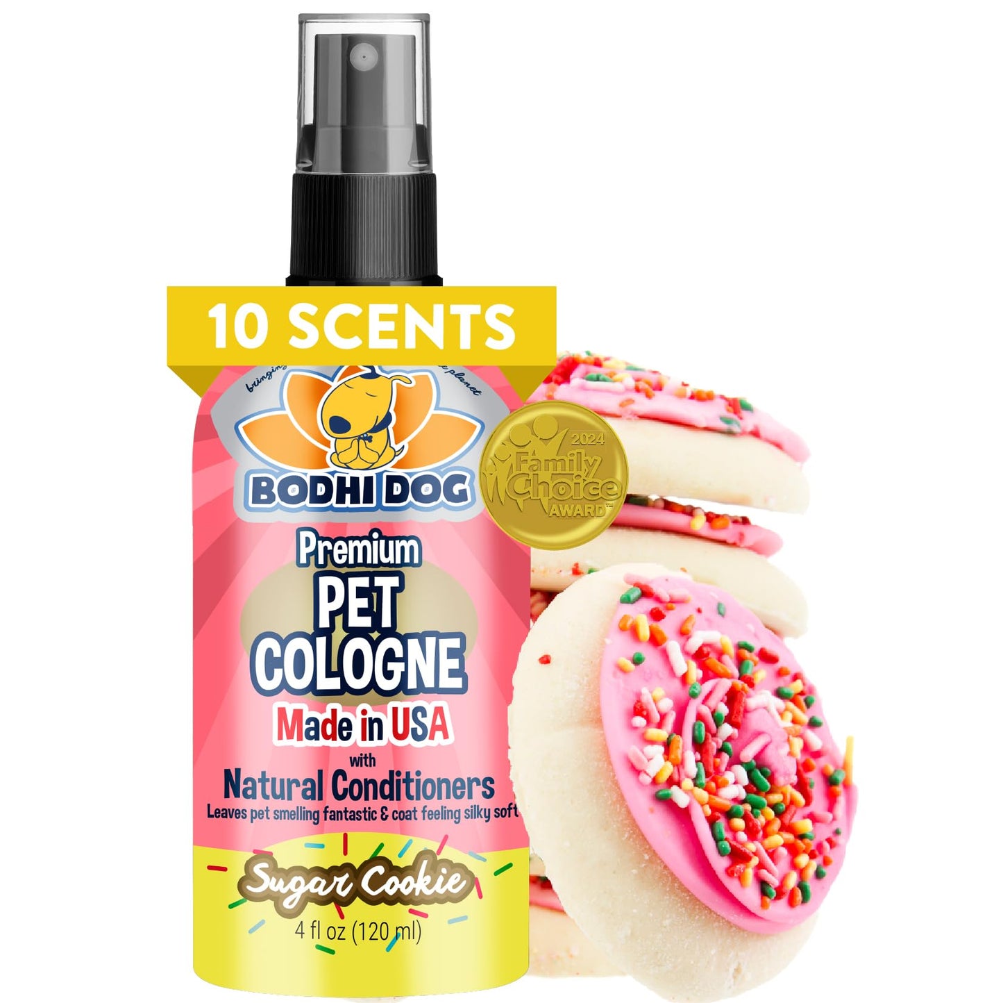 Bodhi Dog Premium Dog Cologne - Deodorizing Dog Perfume & Conditioner for Dogs & Cats - Natural Long Lasting Spray - Keeps Pets Fresh All Day - Gentle & Safe Formula, Made in USA (Baby Powder 4 Fl Oz)