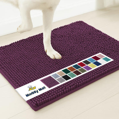 Muddy Mat® | Super Absorbent Door Mat Indoor, Microfiber Quick Dry Chenille Entryway Rug, Non-Slip Front Door Mat, Indoor Mats for Entryway, Machine Washable Pet Rug, Grey 30"x19"
