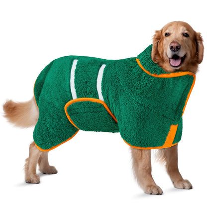 Bienbee Dog Bathrobe, Quick Drying Super Absorbent Dog Robes for After Bath, Warm Keeping Dogs Towel, Dogs Bath Supplies, Dark Blue XL